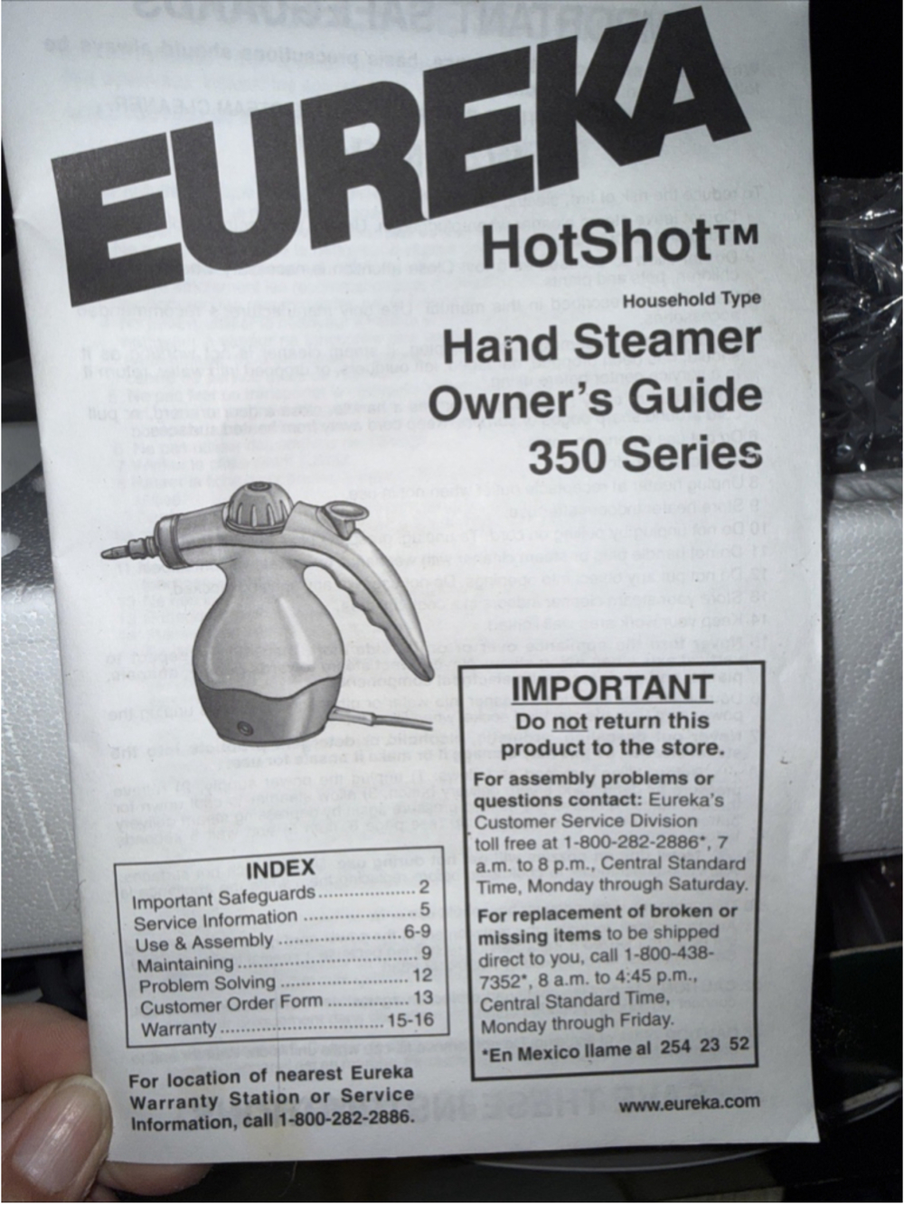EUREKA New Enviro Steamer Hot Shot Pressurized Hand Stream Cleaner Model 350A